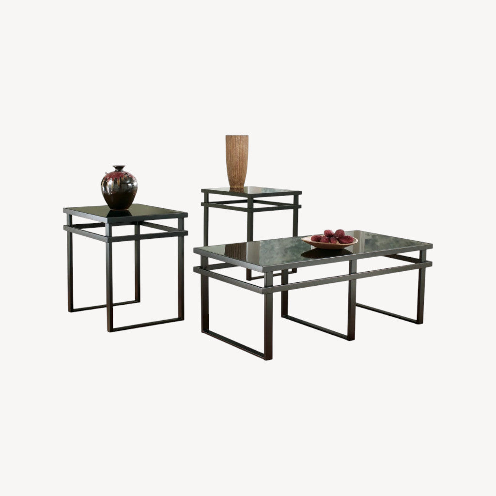 T180-13 Laney Occasional Table Set (Set of 3) - Black | Signature Design By Ashley