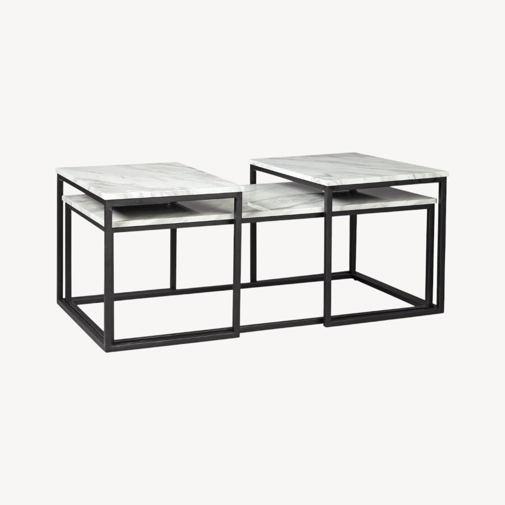 T182-13 Donnesta Occasional Table Set (Set of 3) - Grey/ Black | Signature Design By Ashley