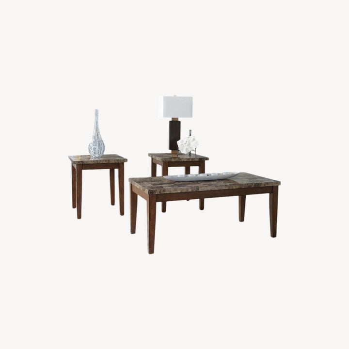 T158-13 Theo Occasional Table Set (Set of 3) - Warm Brown | Signature Design By Ashley