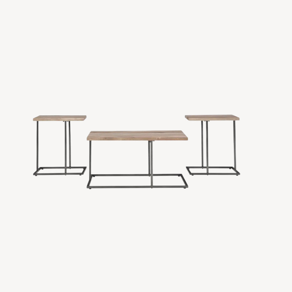 T147-13 Albreane Occasional Table Set (Set of 3) - Greyish Brown/ Black | Signature Design By Ashley