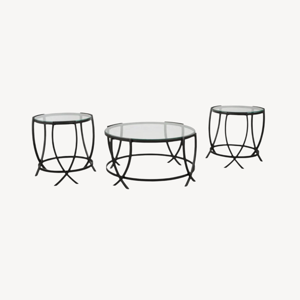 T115-13 Tarrin Occasional Table Set (Set of 3) - Black | Signature Design By Ashley