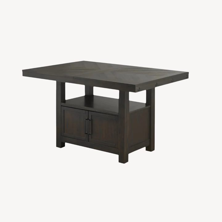 Majesta Counter Table Stylish Expandable Table with Storage - Dark  Oak