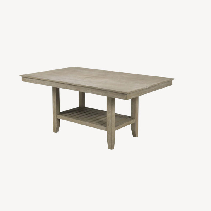 Gravino Dining Table Elegant Acacia Wood with Storage Shelf