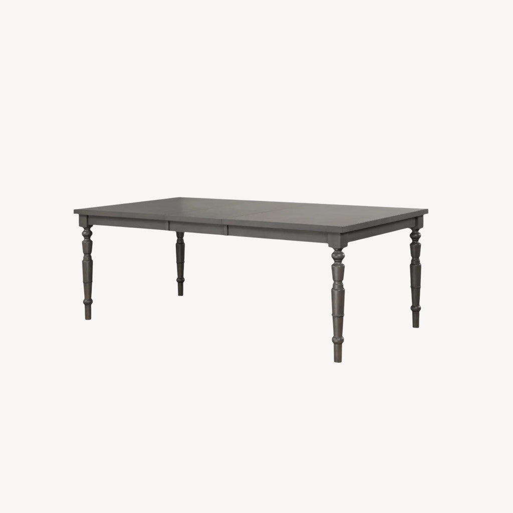 Imperial Dining Table Intricate Carved Accents & Nail-Head Trim - Grey