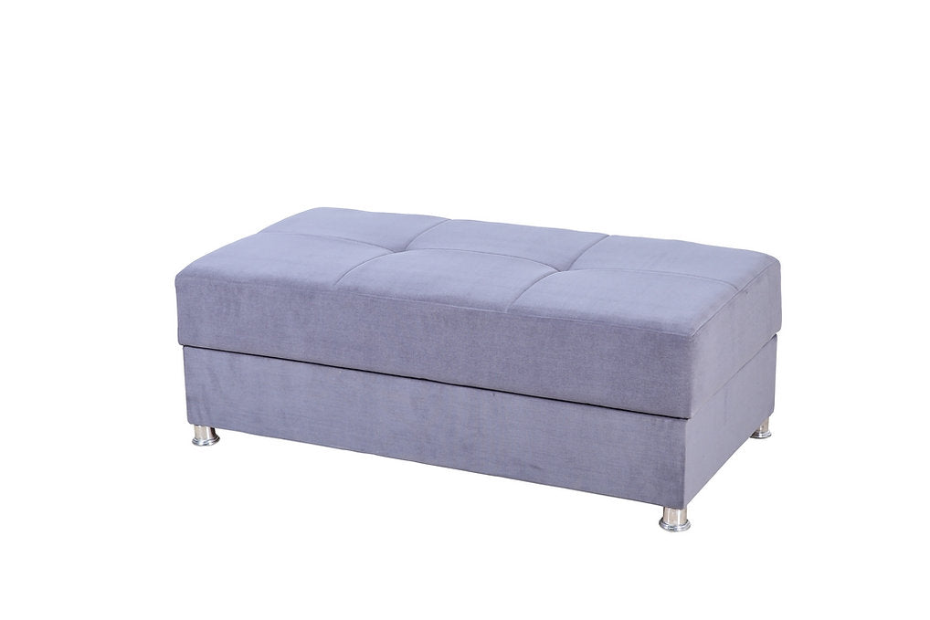 Liam Rectangular Storage Ottoman Bench - Striking Grey