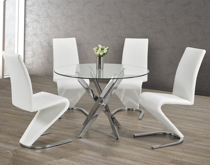 Evelyn Contemporary 5-Piece Small Dining Set - White