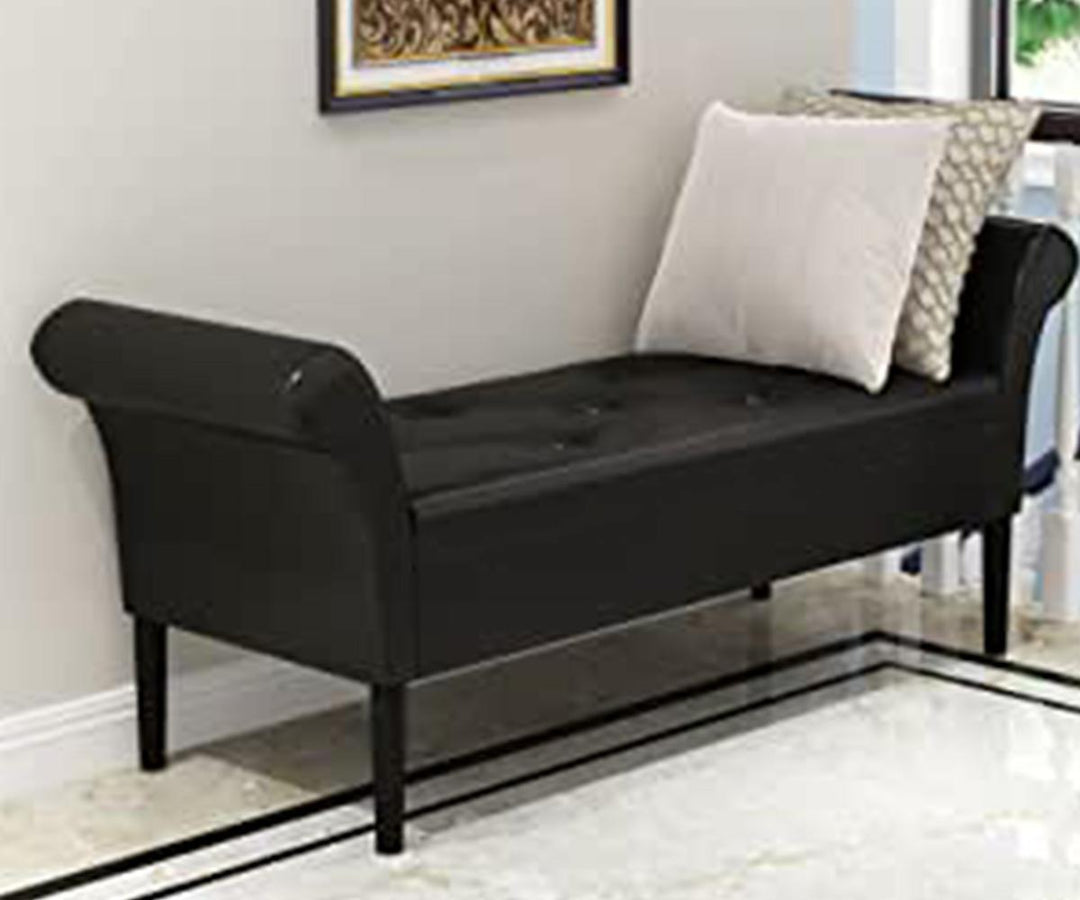 Harmony PU Leather Upholstered Seating Bench In Espresso Finish