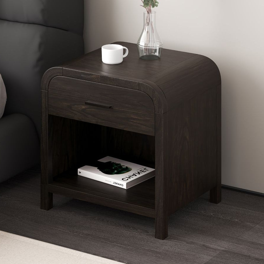 Everett 1 Drawer Accent Table in  Dark Walnut