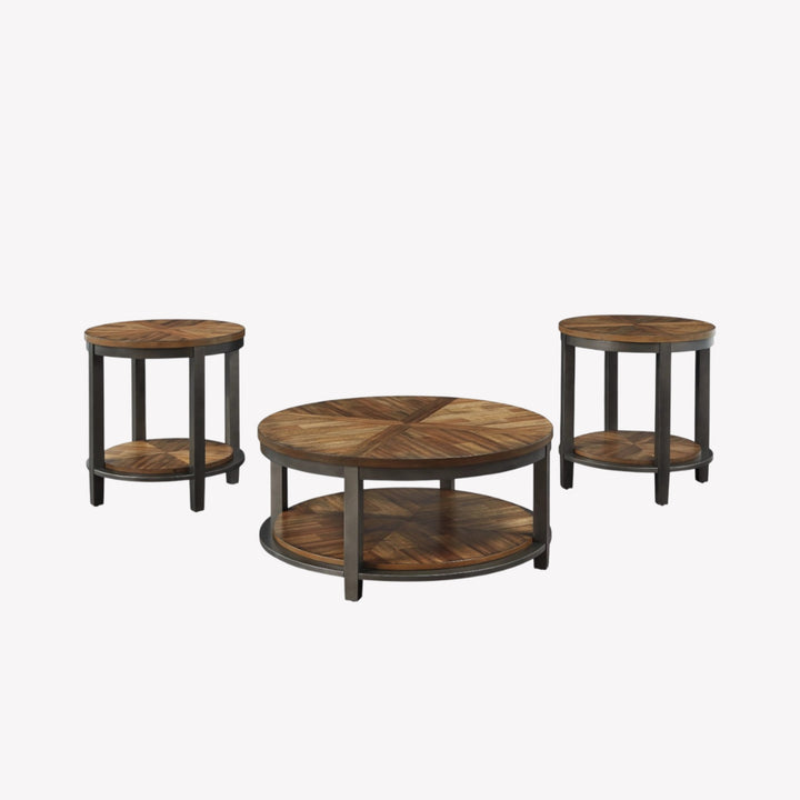 T411-13 Roybeck Occasional Table Set In Brown/ Bronze Finish (Set of 3) | Signature Design By Ashley