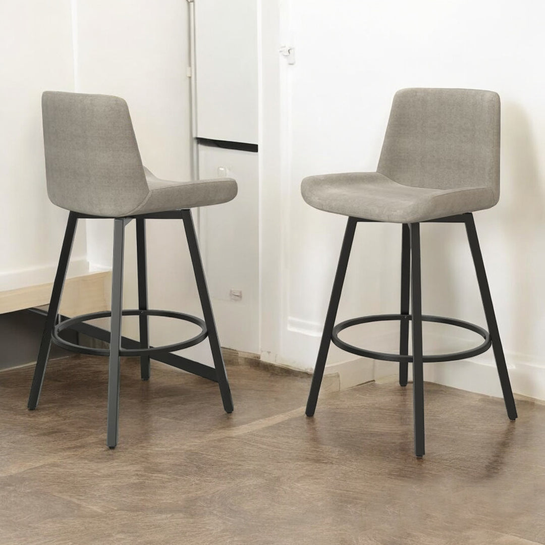 Riley 26" Classy Counter Stool (Set of 2) - Grey/ Black