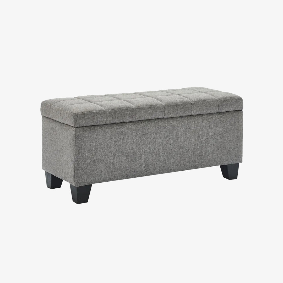 Oscar Rectangular Storage Ottoman Bench In Grey Finish