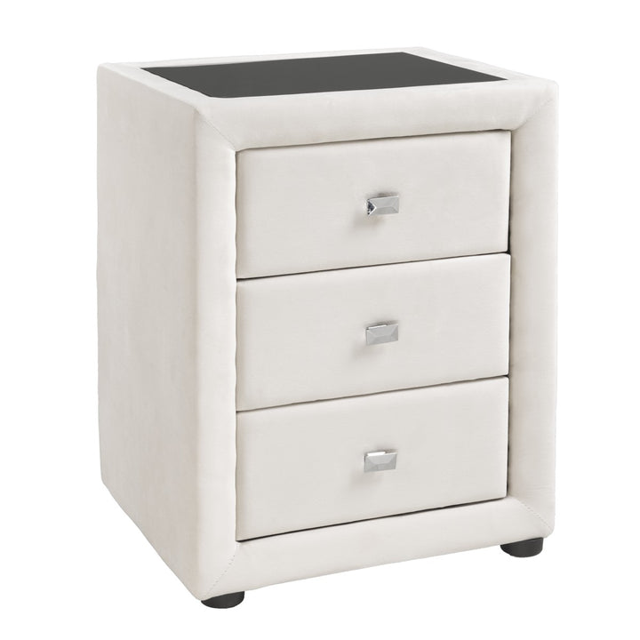 Elegant Axel Night Stand With Gorge Cream Color
