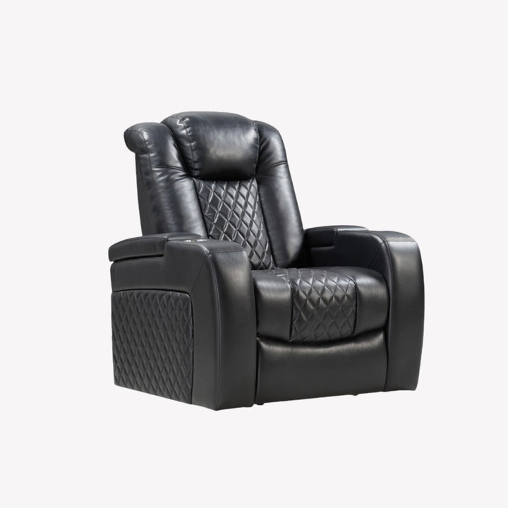 Pulse Power Recliner Chair With Bottom LED Lighting - Midnight Black