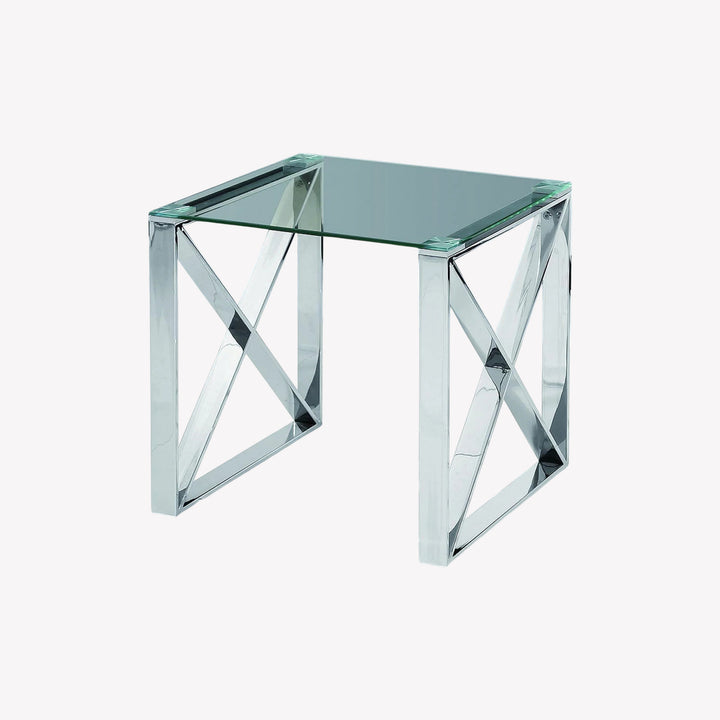 Aqua End Table - Contemporary Elegance and Functionality in Silver