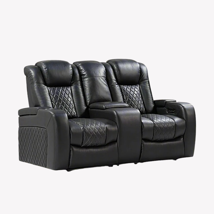 Pulse Power Recliner Loveseat With Bottom LED Lighting - Midnight Black