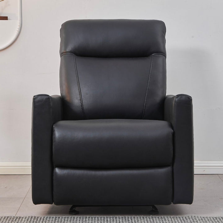 Vertex 3-Piece Power Recliner Set In Soft Leather Upholstery - Black