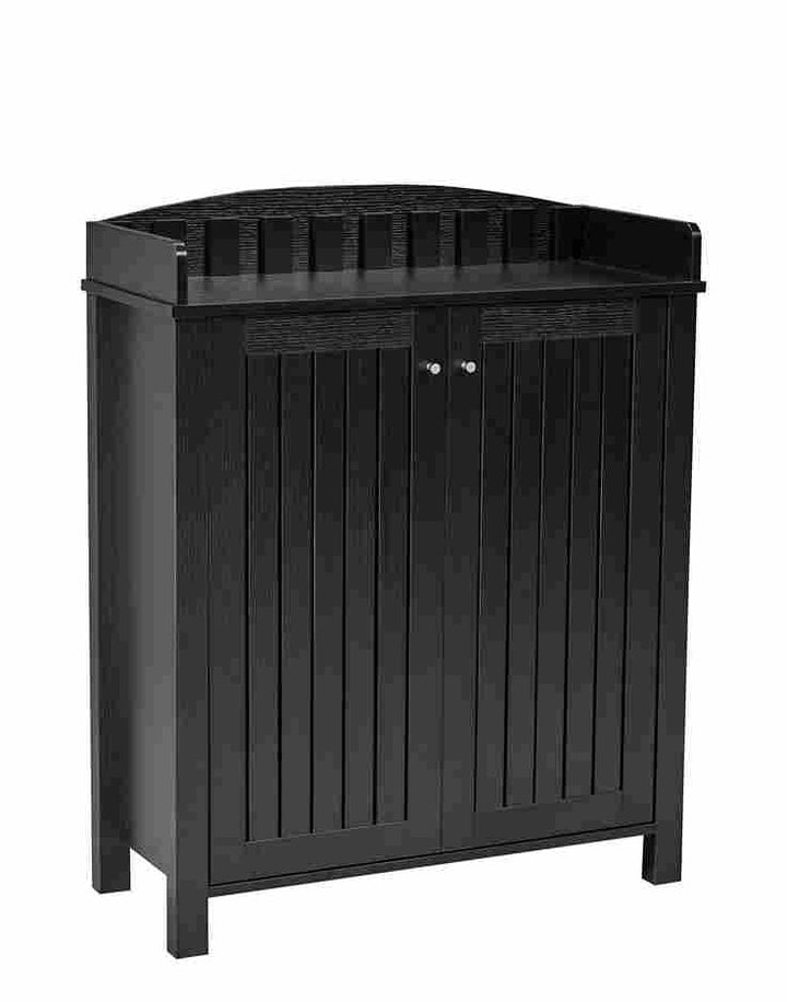 Contemporary Dark Black Shoe Cabinet Stylish Organization for Your Space