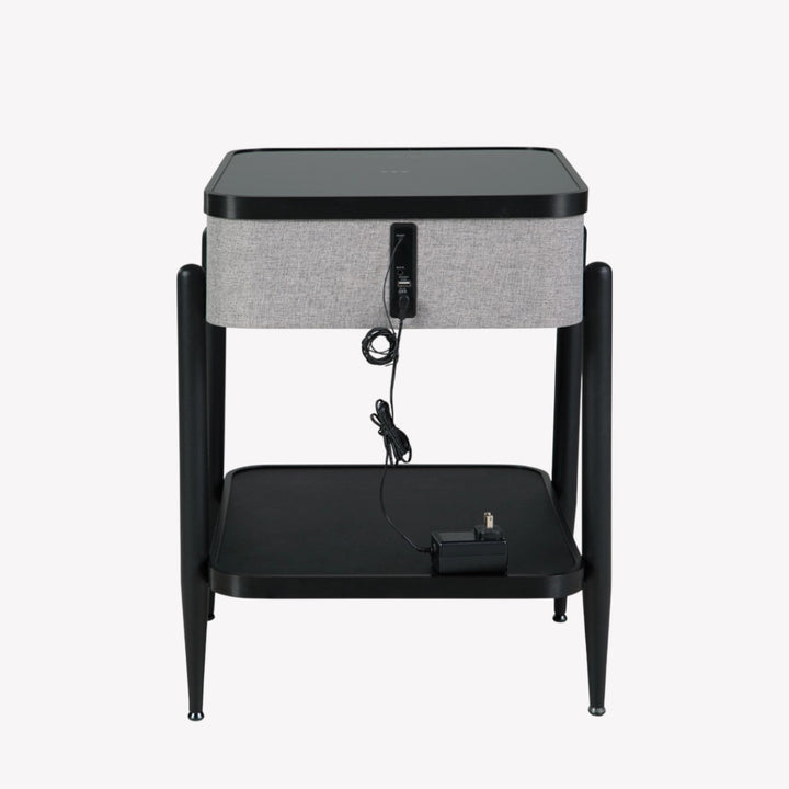 A4000550 Jorvalee Built-In Speaker Accent Table With Wireless & USB Charging - Black/ Grey | Signature Design By Ashley