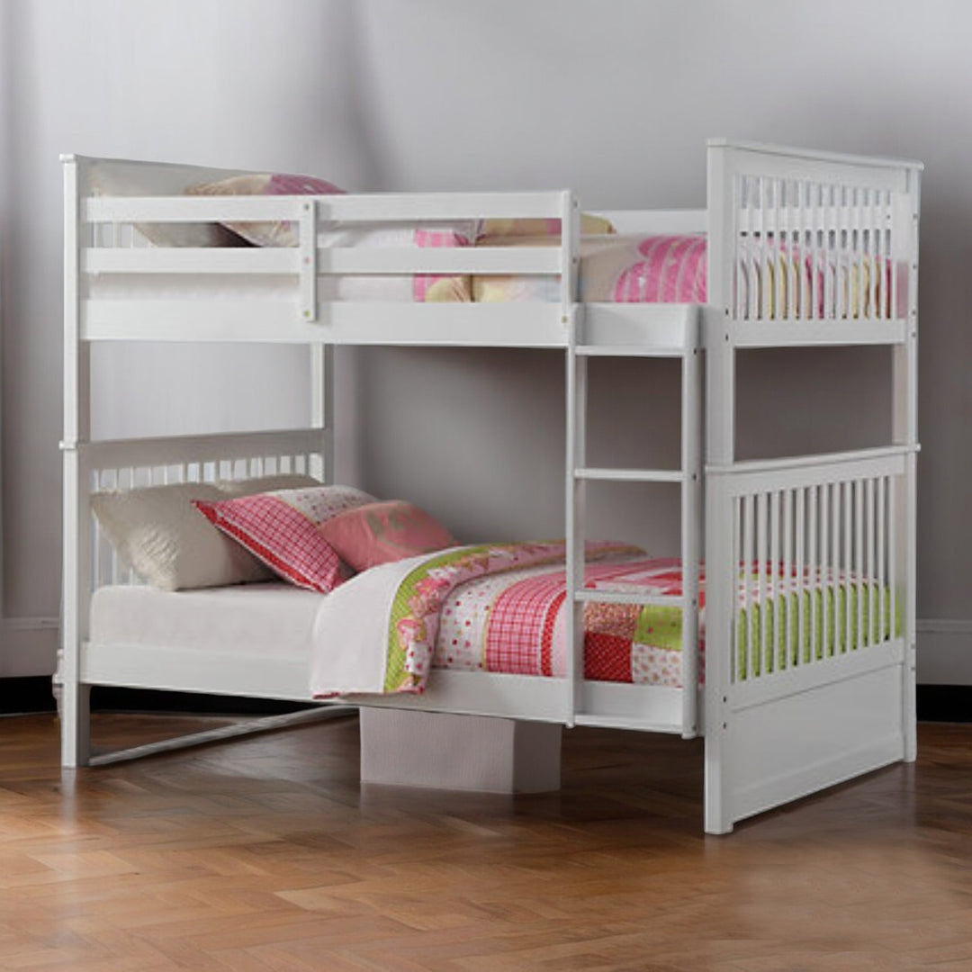 Everett Classic Bunk Bed (Double/ Double) With Storage Drawers - White