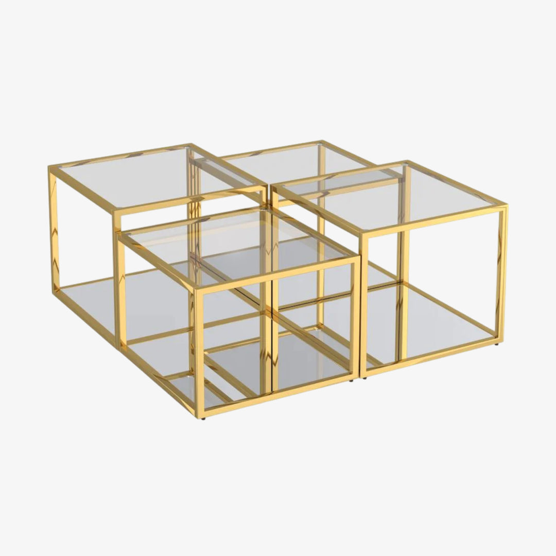 Felicity Timeless 4-Piece Multi-Tier Coffee Table In Gold