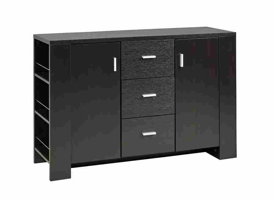Elegance in Simplicity Dark Cherry Wood Buffet with Slim Profile and Ample Storage