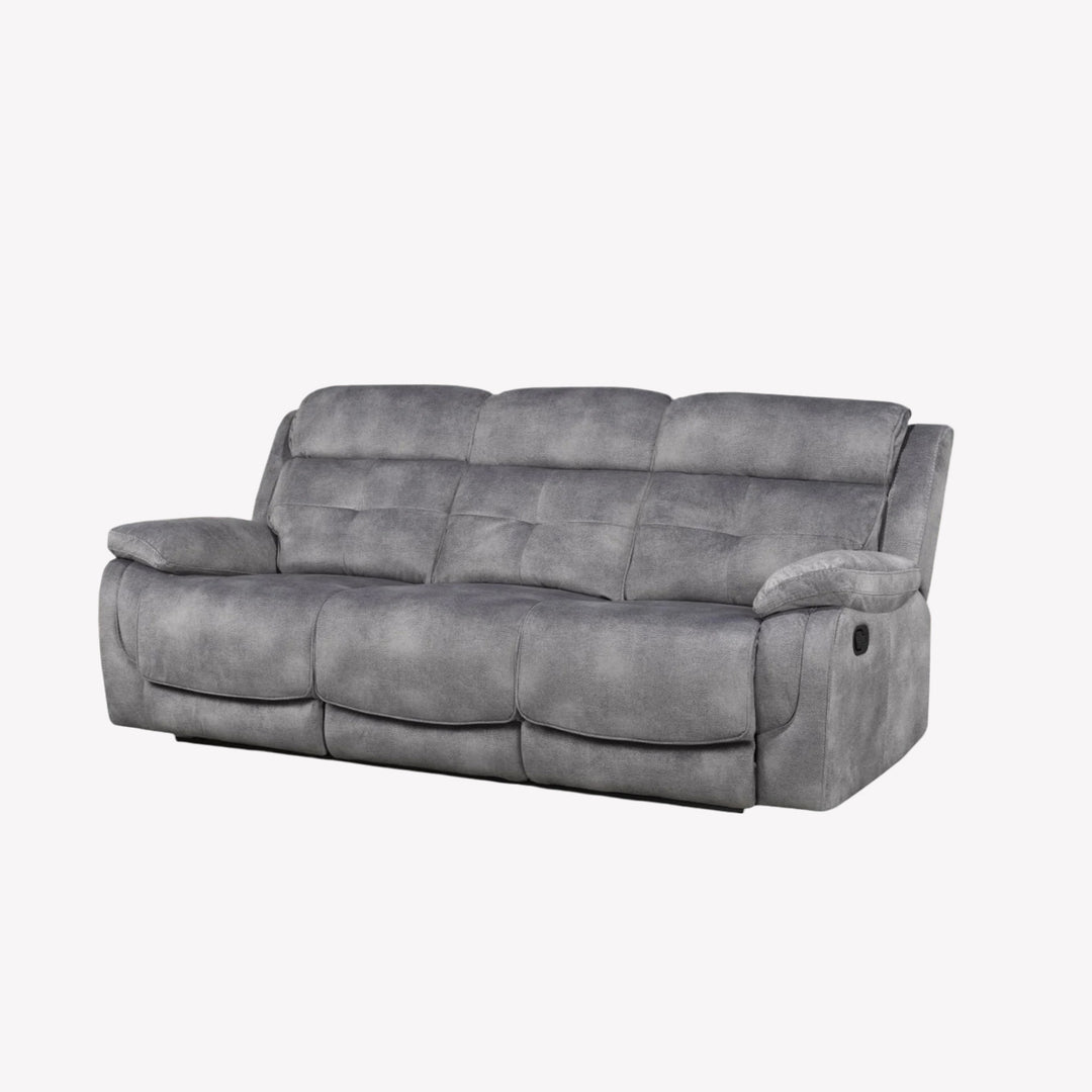 Heli Recliner Sofa With Polyester Fabric Upholstery - Appealing Grey