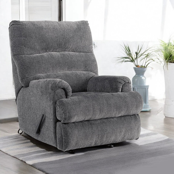 4660525 Man Fort Manual Rocker Recliner Chair In Grey Finish | Signature Design By Ashley