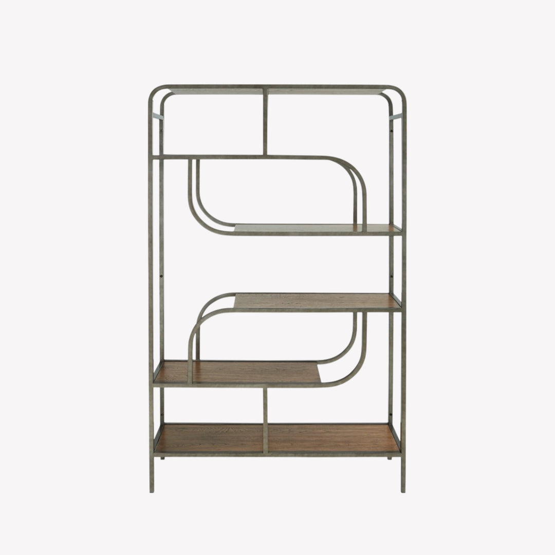 A4000587 Jaddon Bookcase In Brown/ Silver Finish | Signature Design By Ashley