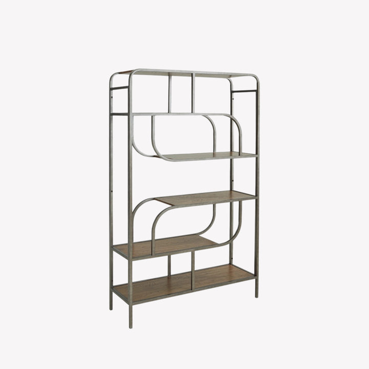 A4000587 Jaddon Bookcase In Brown/ Silver Finish | Signature Design By Ashley