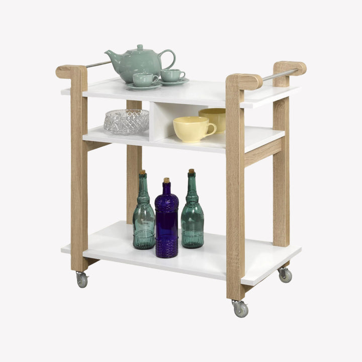 Carie Elegant Kitchen Cart - White