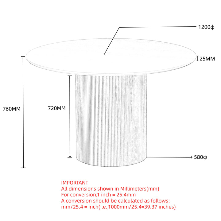 Lennox Round Dining Table in Timeless Natural Finish