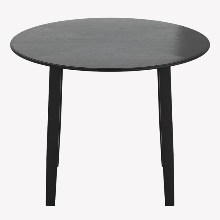 Everett Round Dining Table in Midnight Black Finish