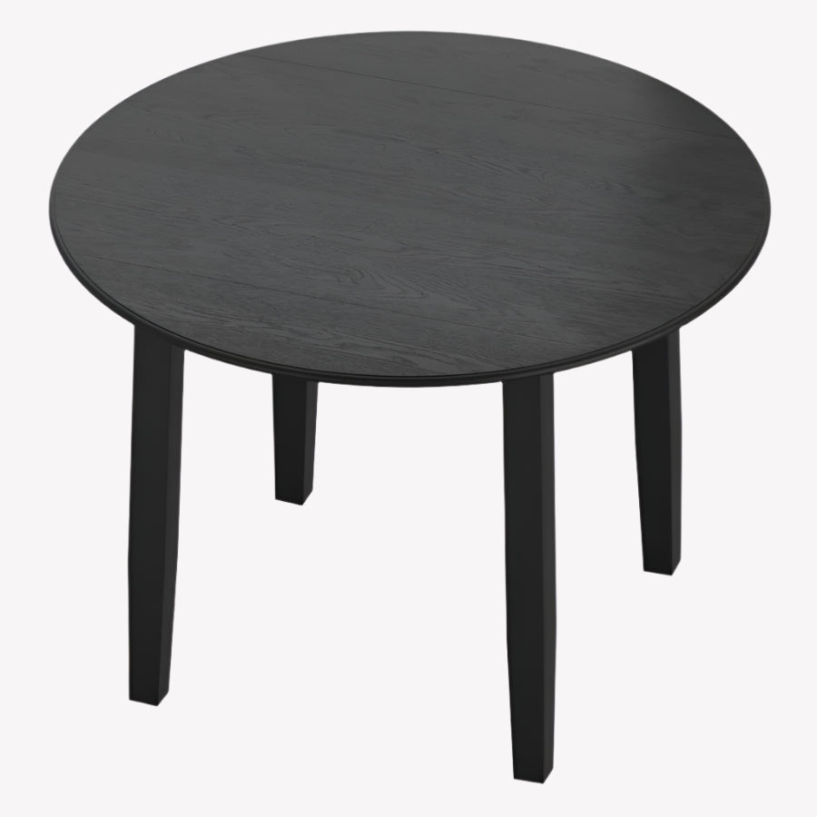 Everett Round Dining Table in Midnight Black Finish