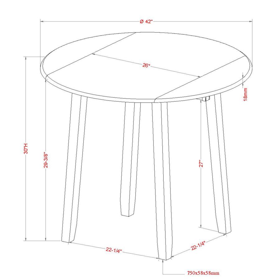 Everett Round Dining Table in Midnight Black Finish