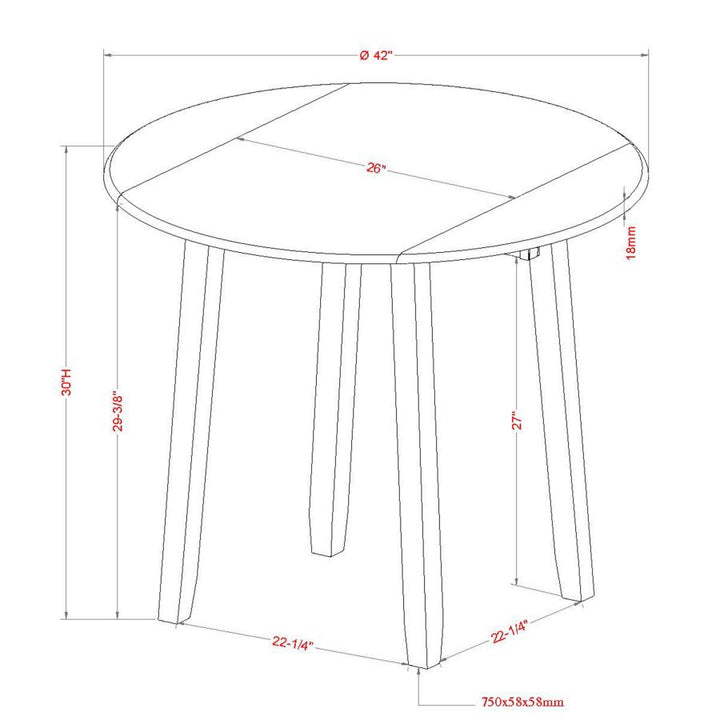 Everett Round Dining Table in Midnight Black Finish