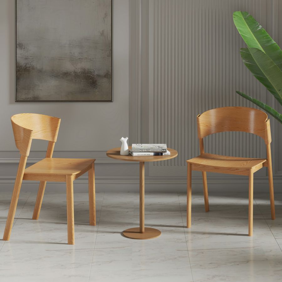 Elias Natural Wood Dining Chairs (Set of 2) – Mid-Century Meets Muscle