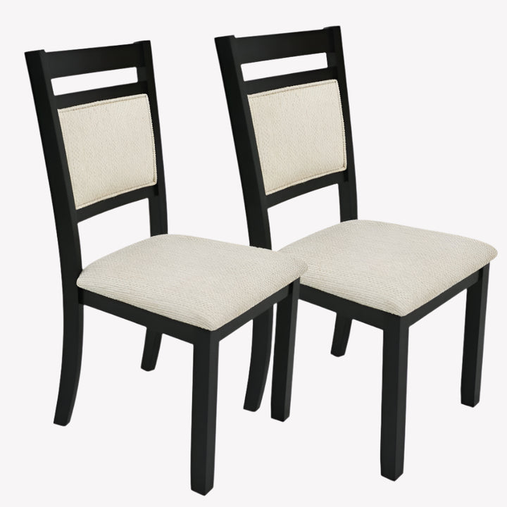 Ellis Dining Chairs in  Black & Beige Beige (Set of 2)