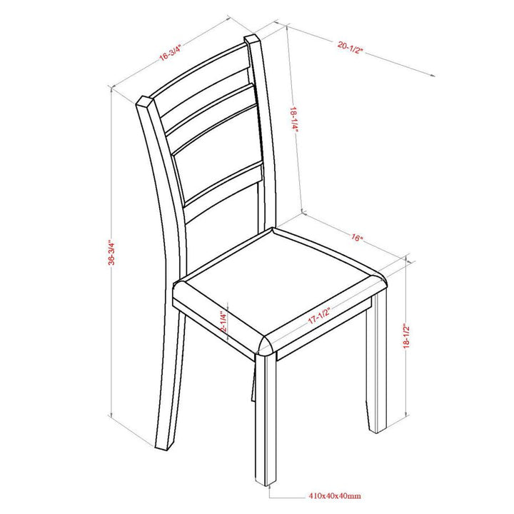 Ellis Dining Chairs in  Black & Beige Beige (Set of 2)