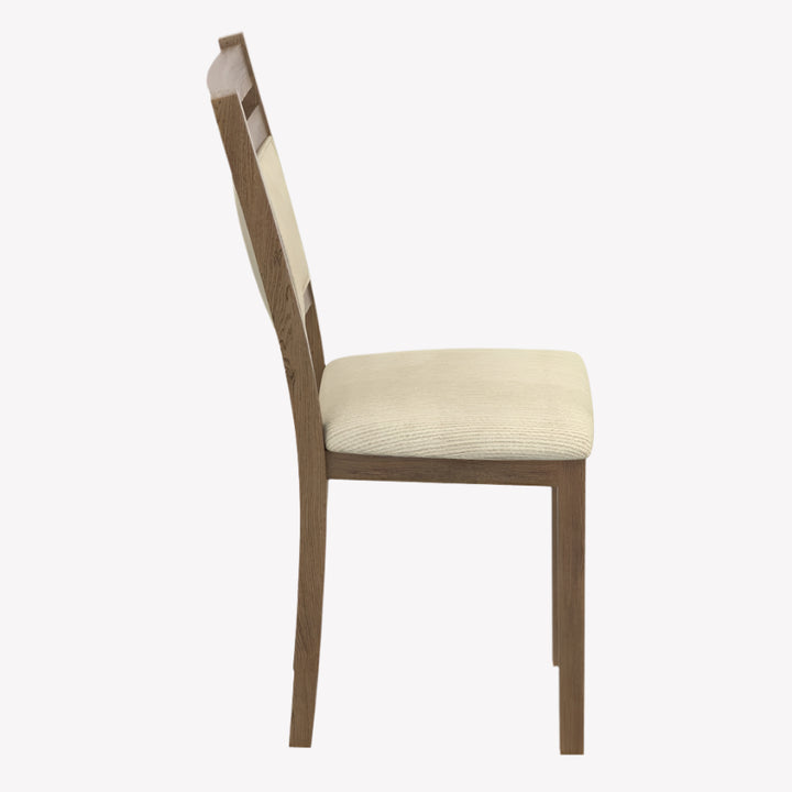 Ellis Dining Chairs in Walnut & Light Beige (Set of 2)