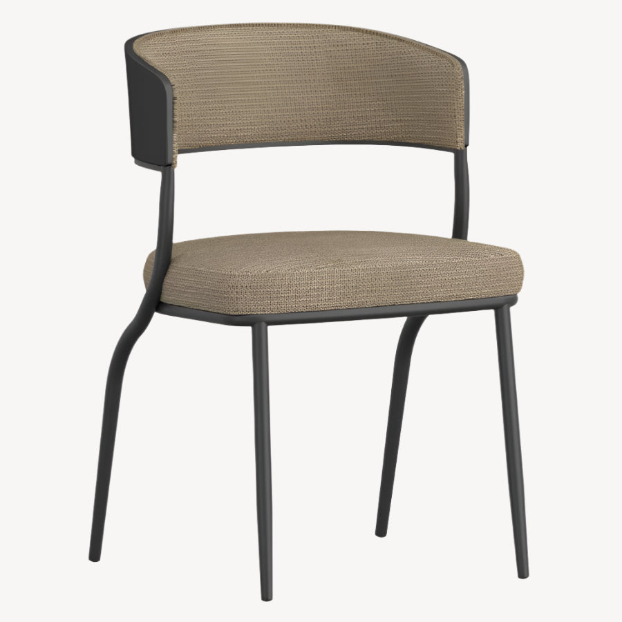 Kazan Dark Beige & Black Dining Chairs (Set of 2) – Rugged Elegance, Spill-Proof Confidence