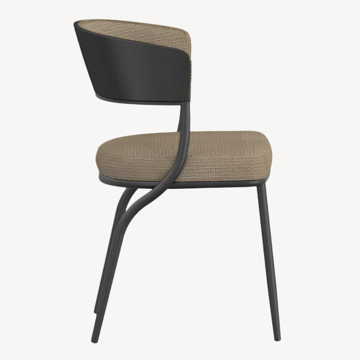 Kazan Dark Beige & Black Dining Chairs (Set of 2) – Rugged Elegance, Spill-Proof Confidence