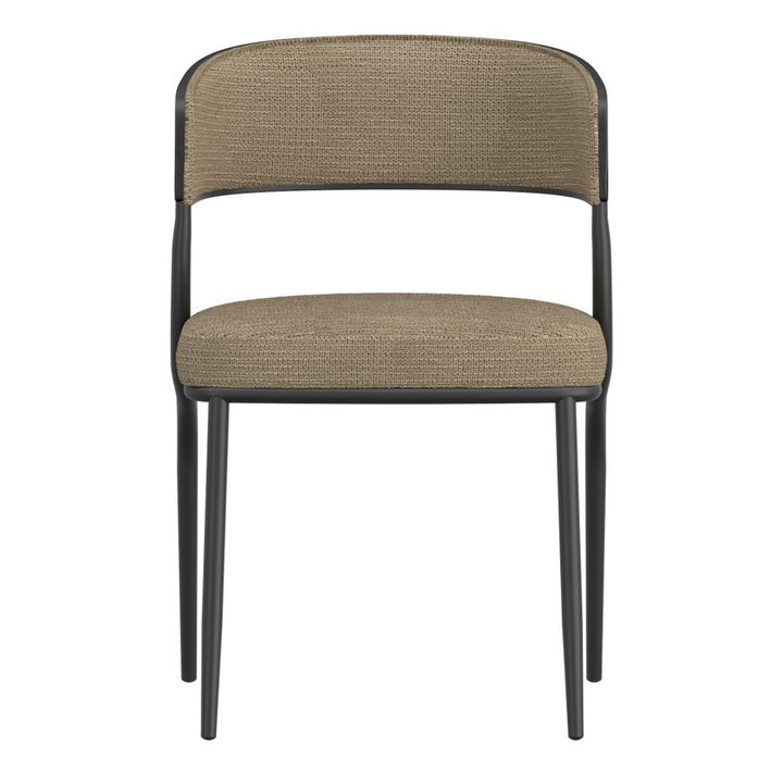 Kazan Dark Beige & Black Dining Chairs (Set of 2) – Rugged Elegance, Spill-Proof Confidence