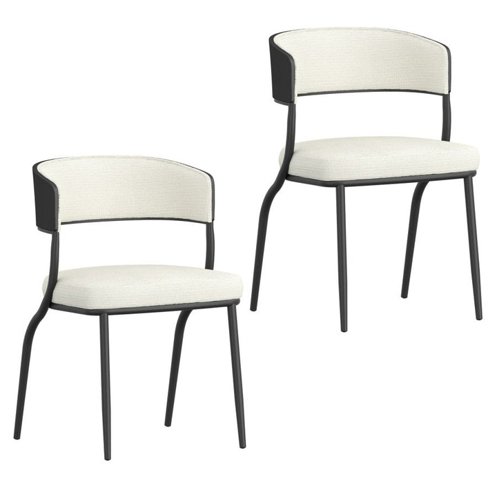 Kazan Ivory & Black Dining Chairs (Set of 2) – Where Style Meets Spill-Proof