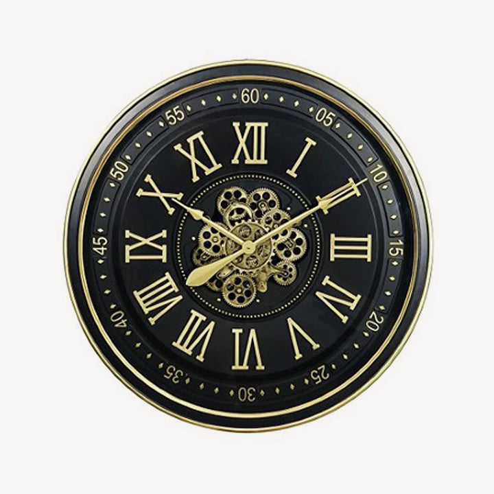 A8010385 Dairton Wall Clock In Black/ Gold Finish | Signature Design By Ashley