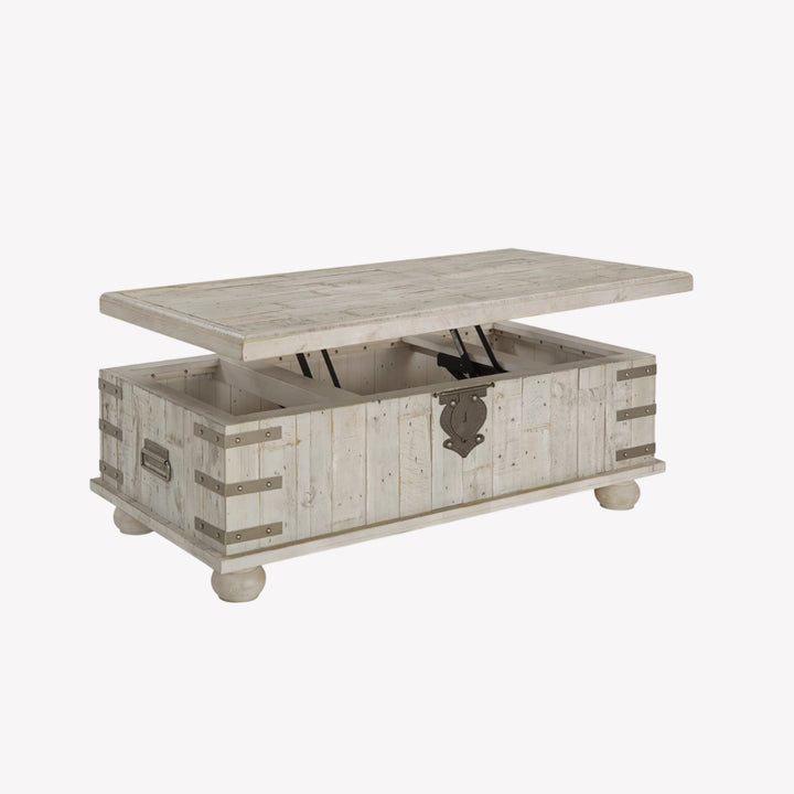 T757-9 Carynhurst Lift Top Coffee Table - White Wash Grey | Signature Design By Ashley