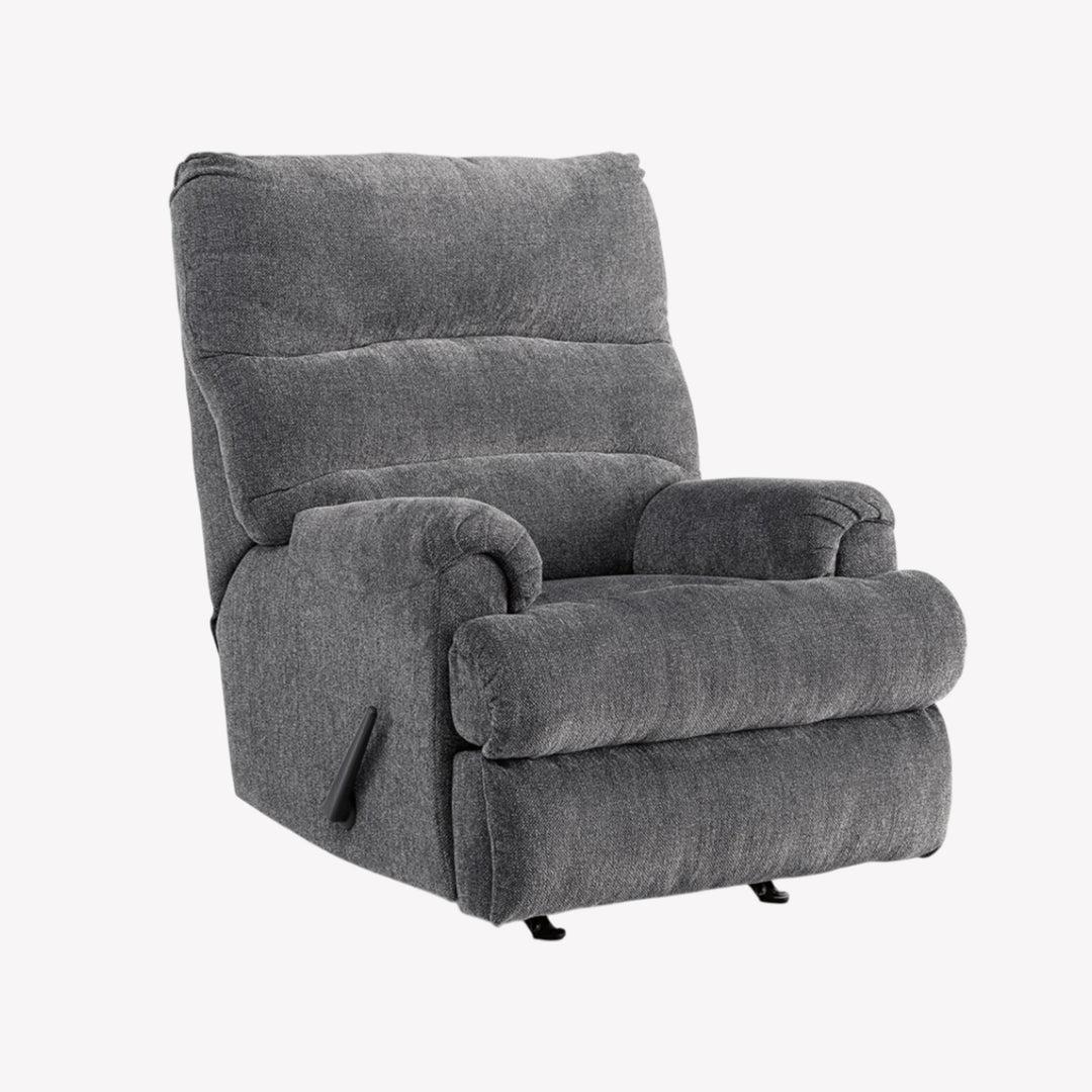 4660525 Man Fort Manual Rocker Recliner Chair In Grey Finish | Signature Design By Ashley