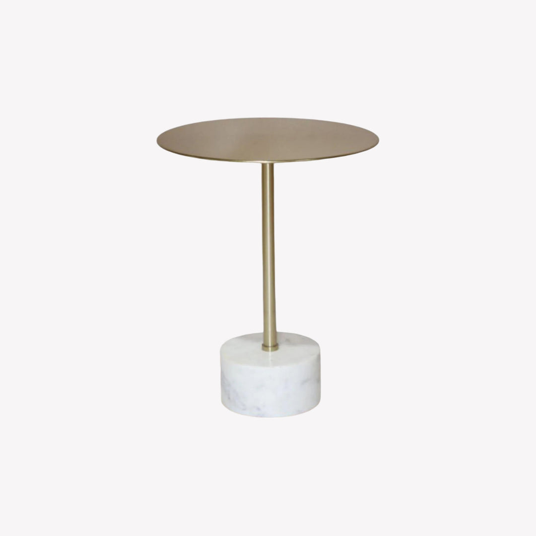 Contemporary Kieran Accent Table - White/Gold