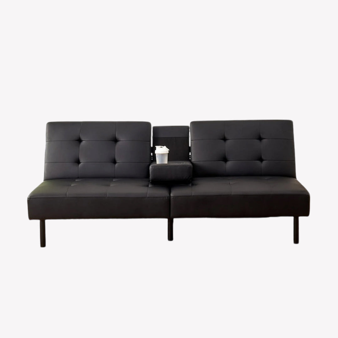 Jared Relaxing Sofa Bed With Drop Down Cup Holder - Midnight Black