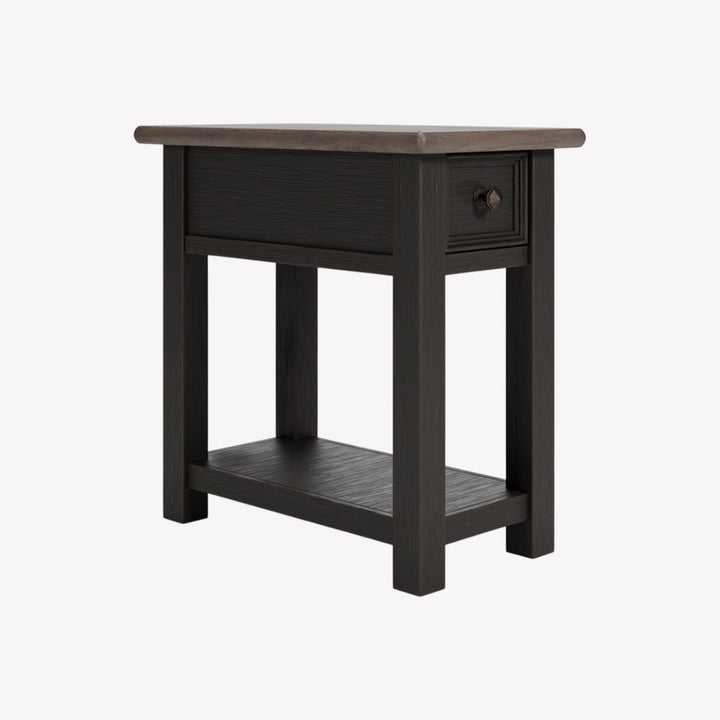 T736-107 Tyler Creek Chairside End Table In Greyish Brown/ Black Finish | Signature Design By Ashley