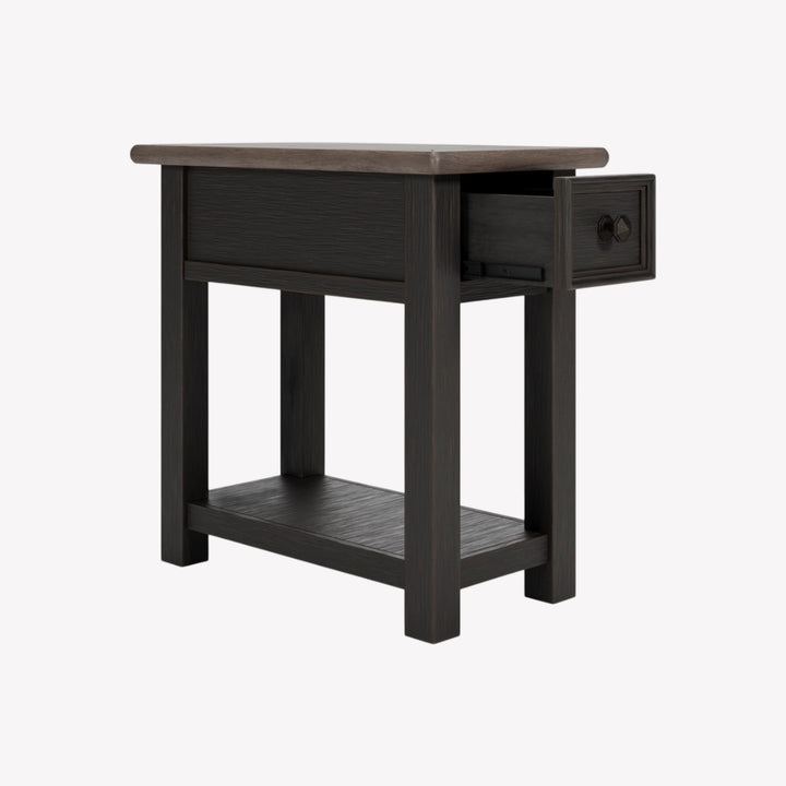 T736-107 Tyler Creek Chairside End Table In Greyish Brown/ Black Finish | Signature Design By Ashley